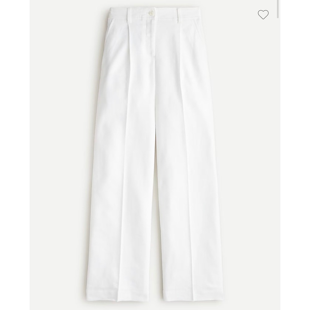 J.Crew Womens White Linen Blend Wide Leg Trousers AV408 Size 8